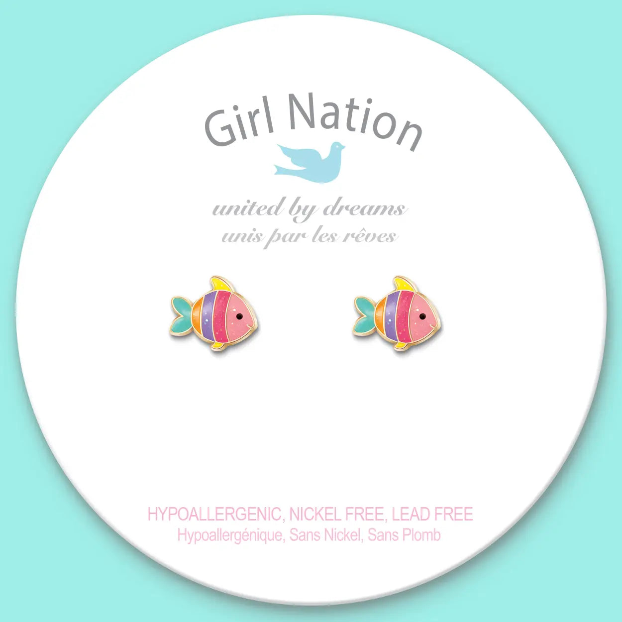 Glitter Rainbow Fish Studs