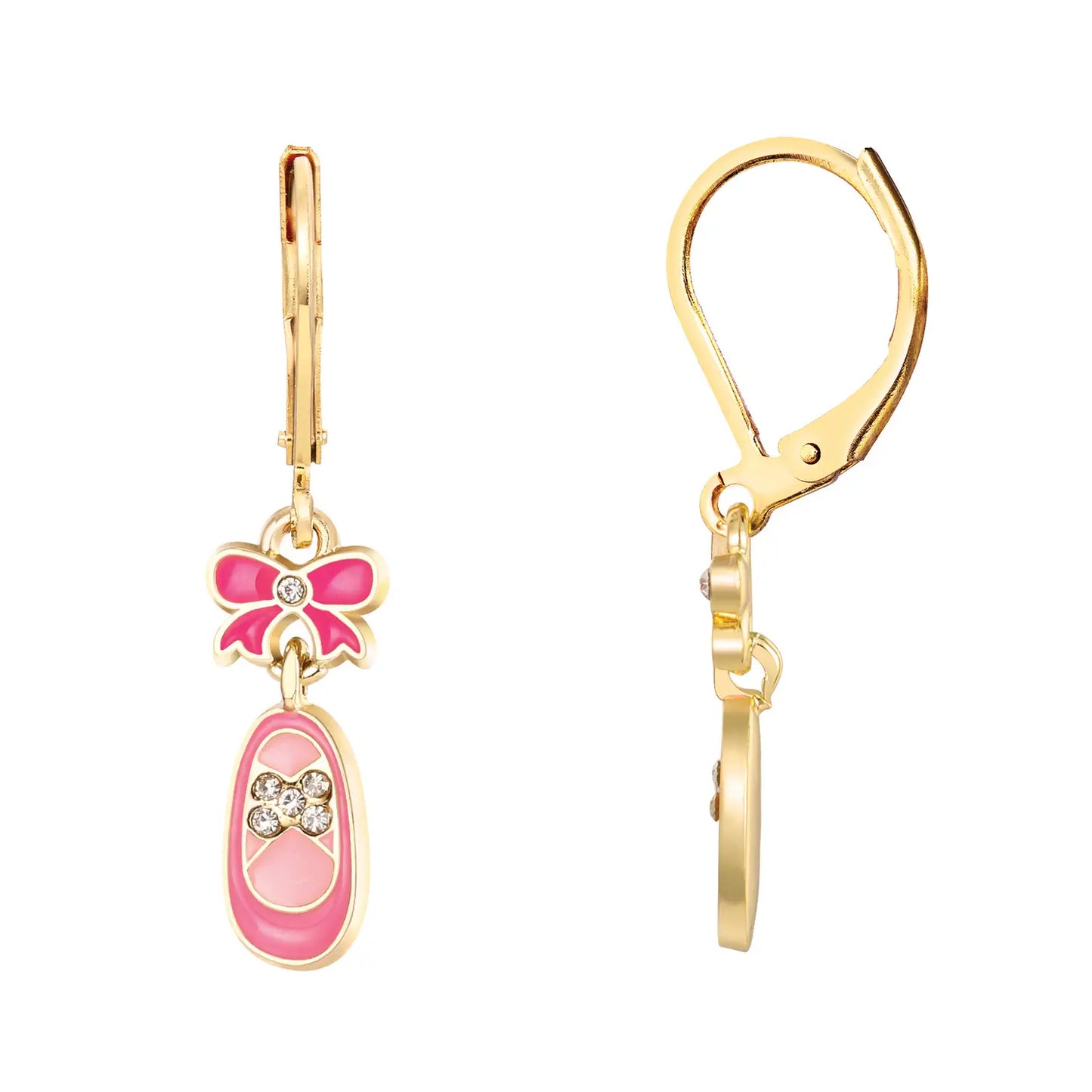 Crystal Ballet Shoes Lever Back Earrings