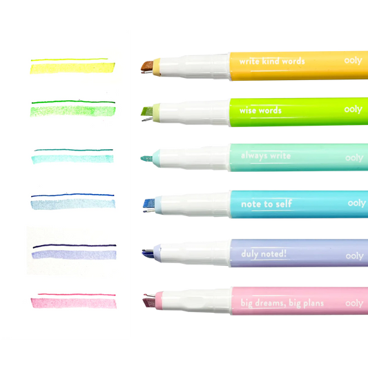 Noted! 2-in-1 Micro Fine Tip Pen and Highlighters - Set of 6