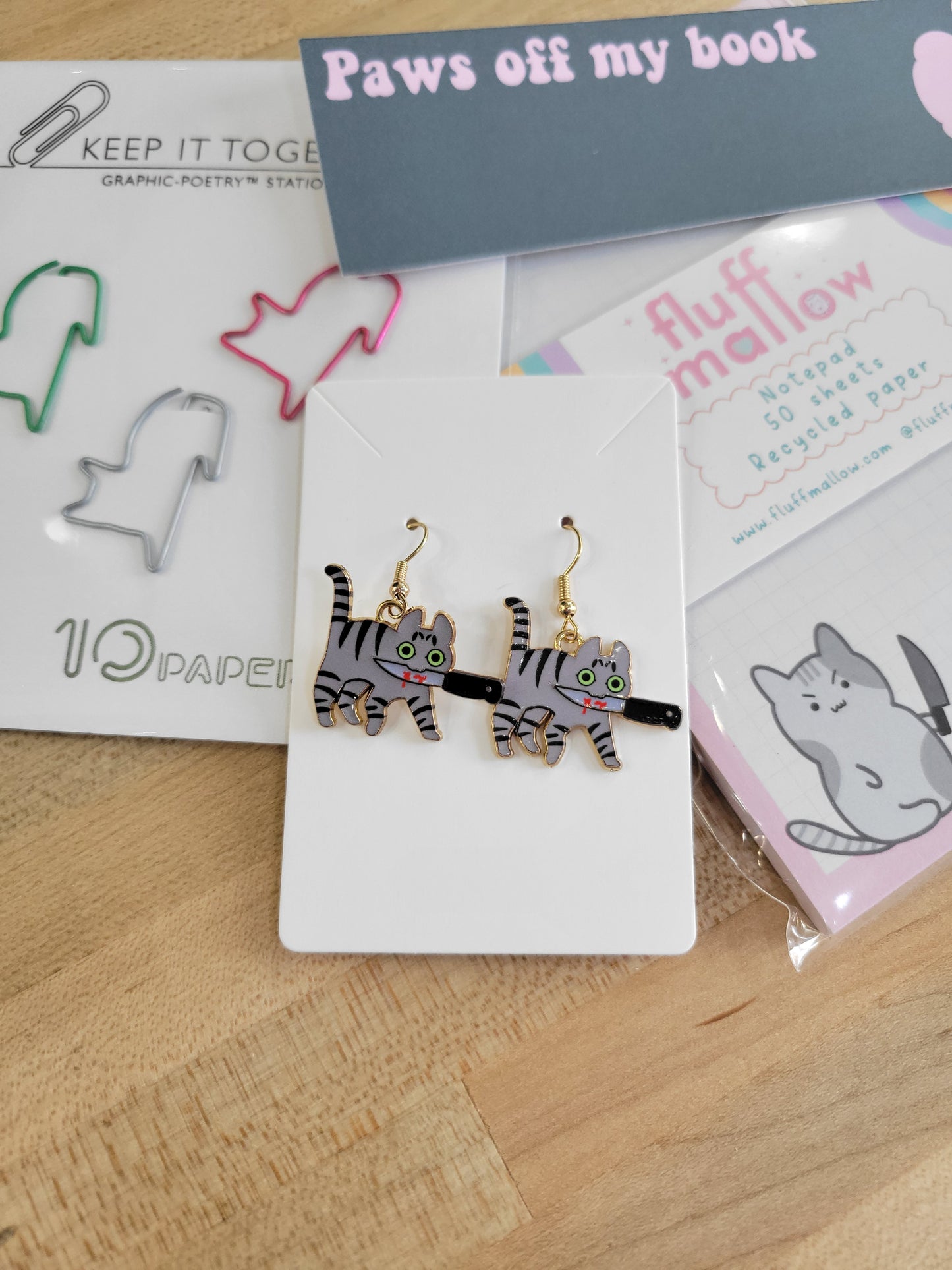 Stabby Cat Earrings