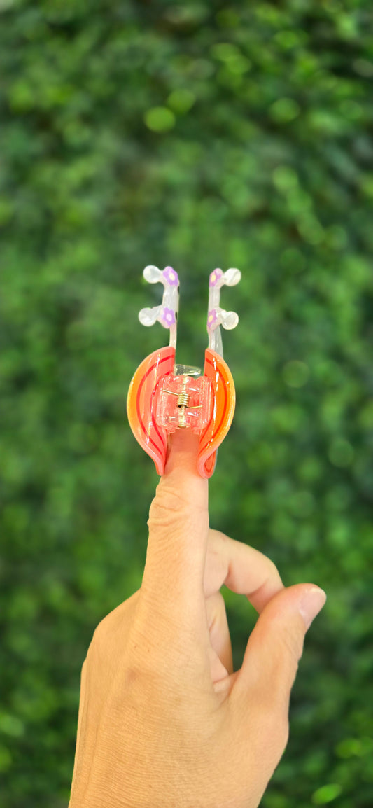 Orange Snail Claw Clip