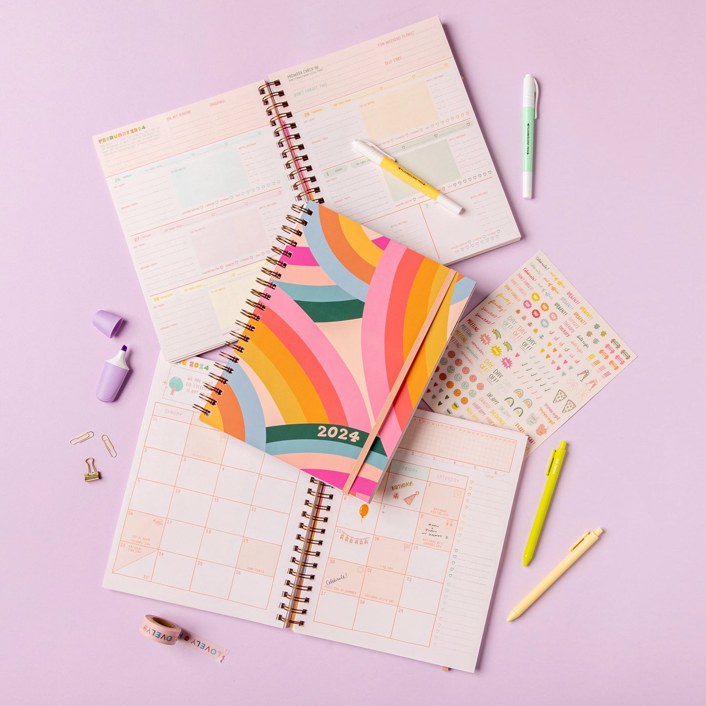 2024 Dated Rainbow Goal Getter Planner