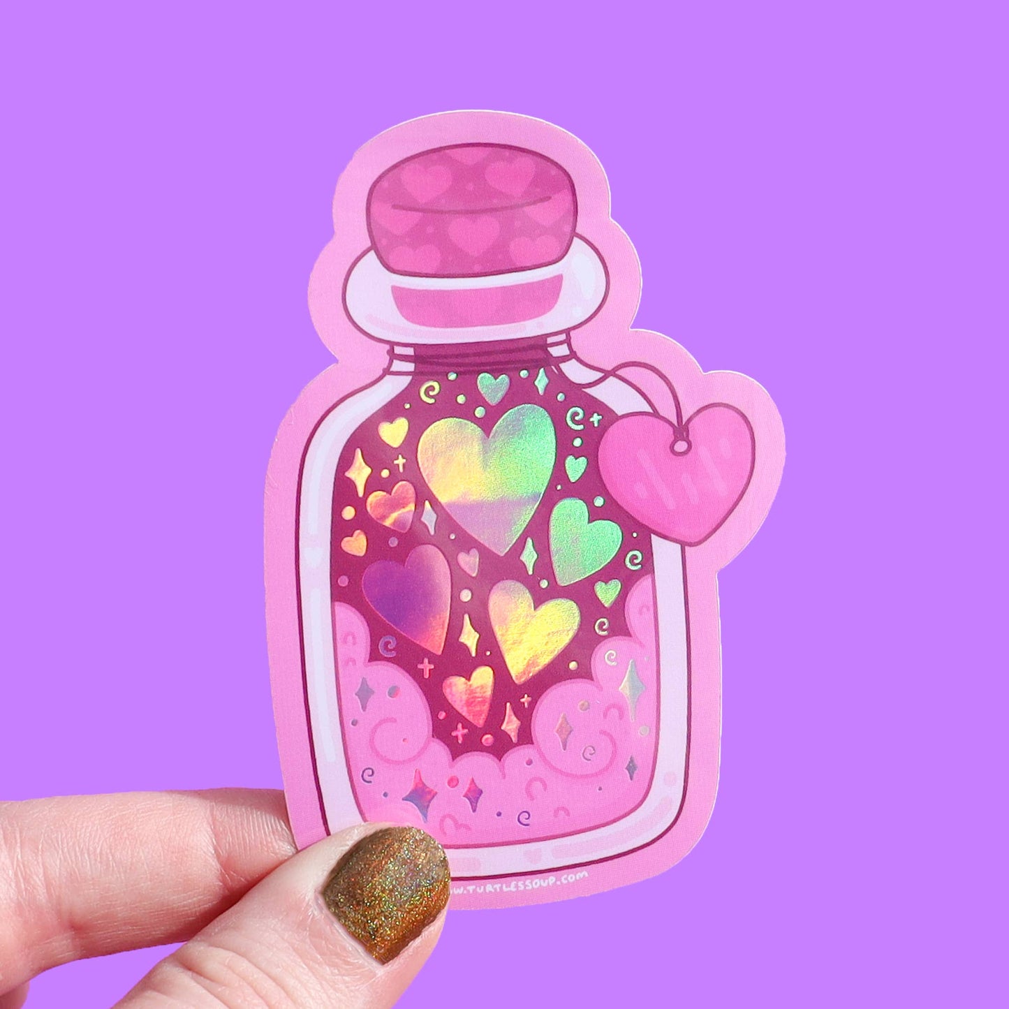 Bottle of Hearts Sticker