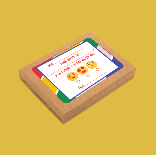 Kiddo Emoji Thank You Notes - Set of 12 Fill-in-the-Blank