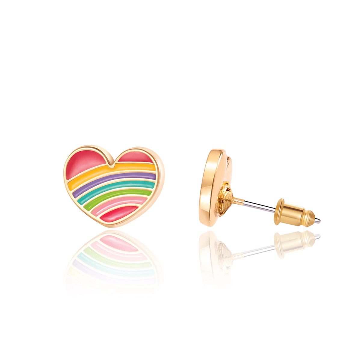 Rainbow Heart Studs