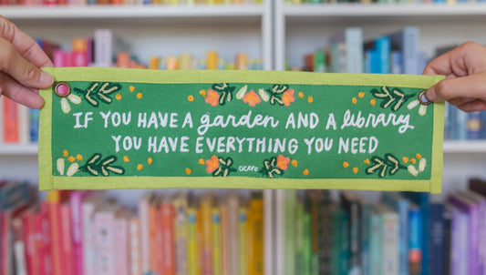 Garden And A Library Canvas Banner