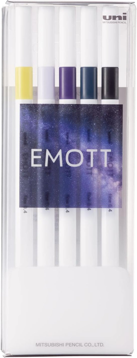 uni® EMOTT Fine Line Marker Set- Midnight