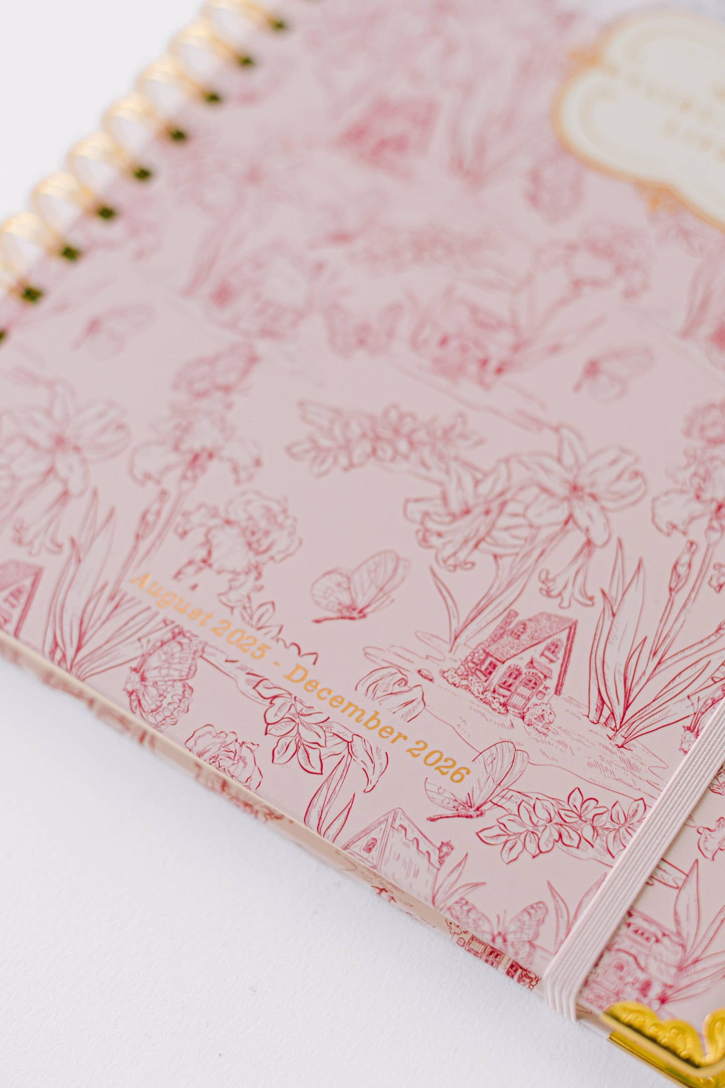 2026 Fairy House Toile 17-Month Large Spiral Planner