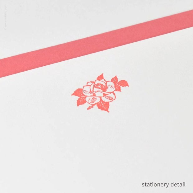 Vintage Pink Rose Stationery Set