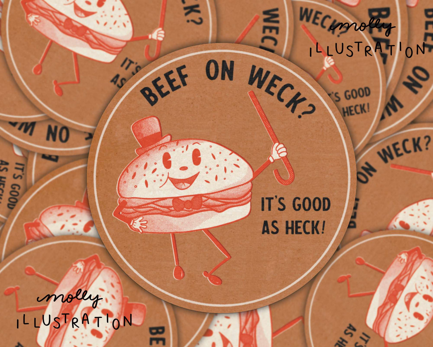 Beef on Weck, It’s Good as Heck! Sticker