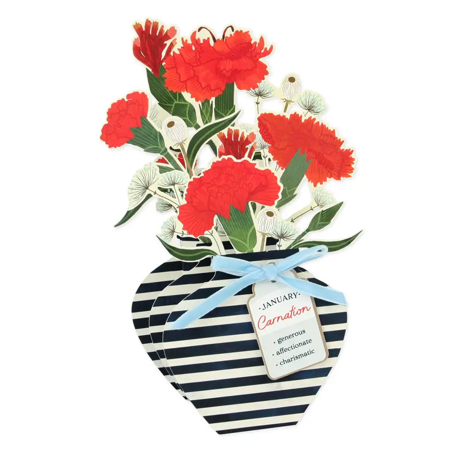 January Carnation Pop-Up Flower Card
