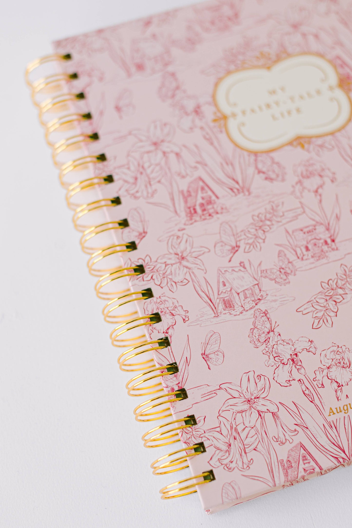 2026 Fairy House Toile 17-Month Large Spiral Planner
