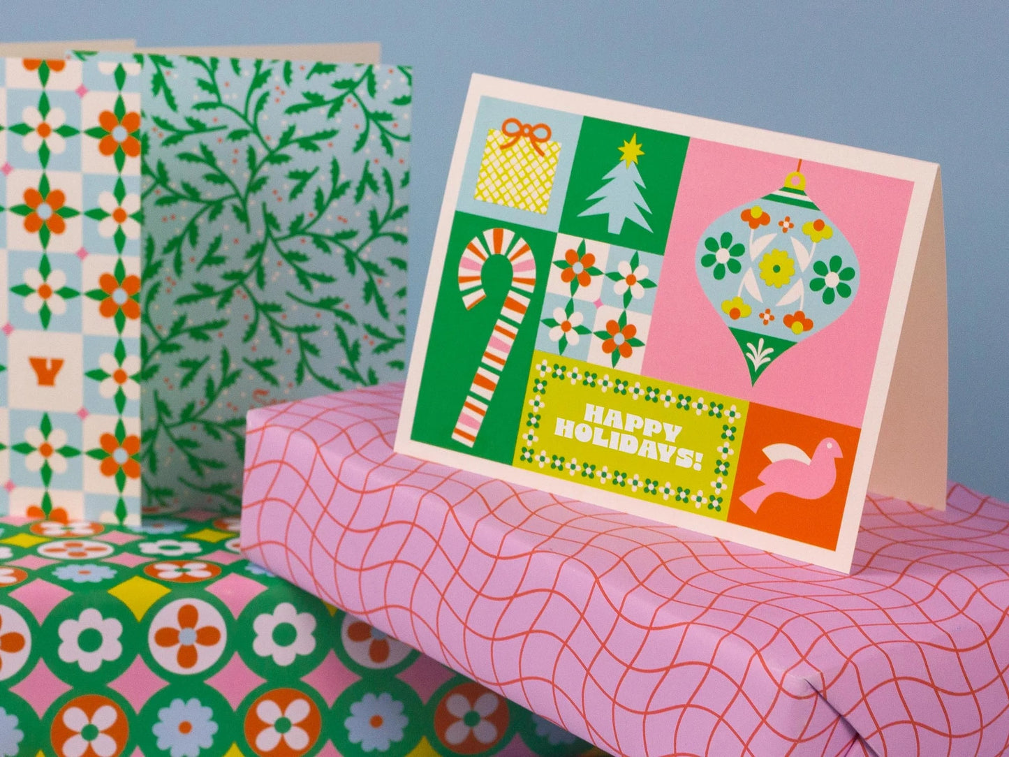 Colorblock Holiday Cards- Box of 8
