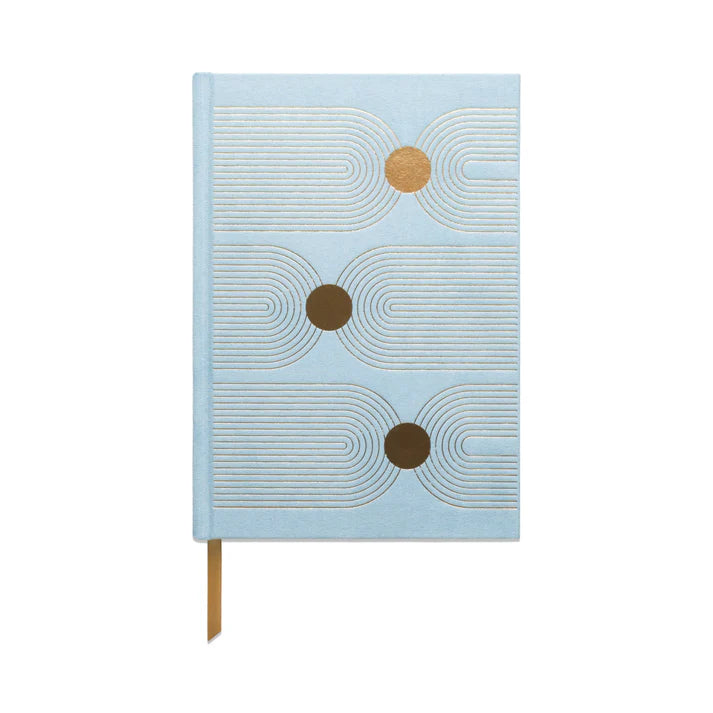 Hard Cover Suede Cloth Journal With Pocket - Arch Dot
