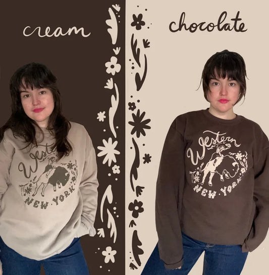 Cream Western New York Crewneck Sweatshirt