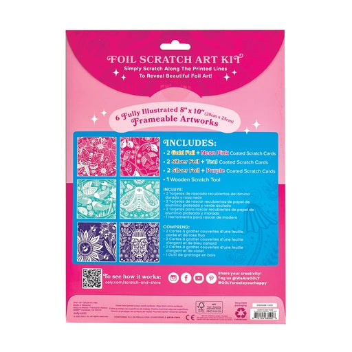 Scratch & Shine- Foil Art Scratch Kit- Glorious Garden