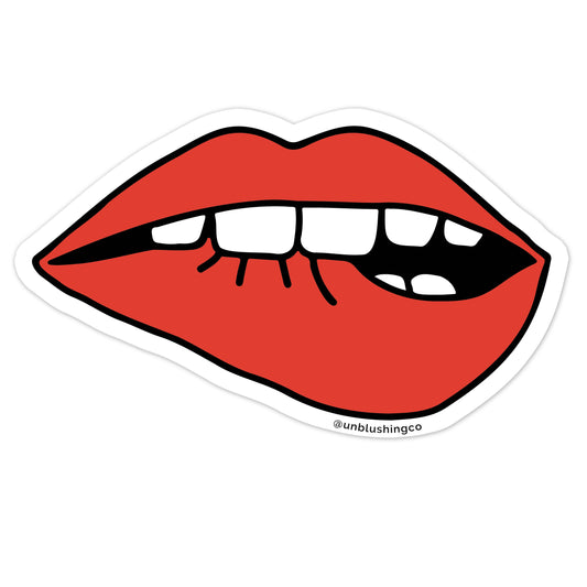 Biting Lip Vinyl Sticker