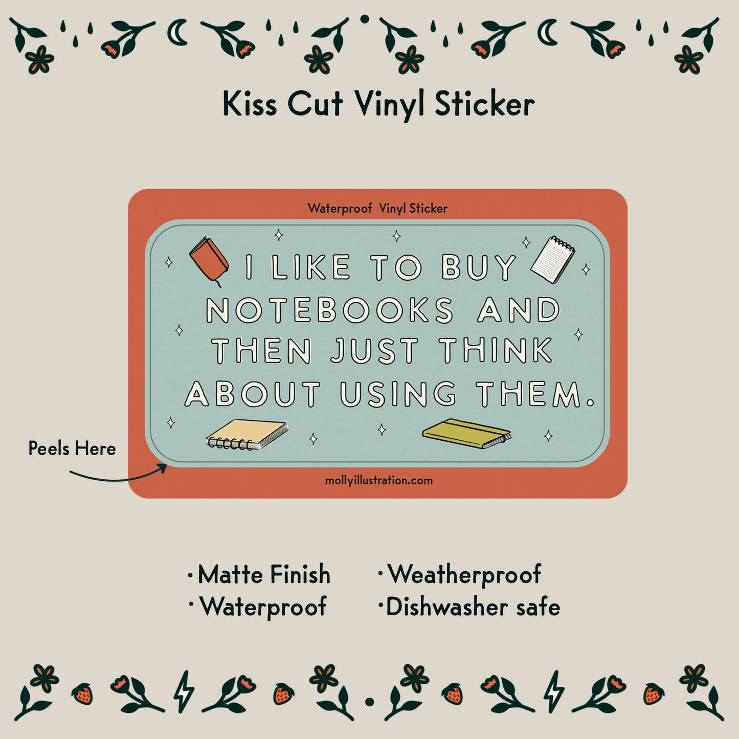 I Like to Buy Notebooks Sticker