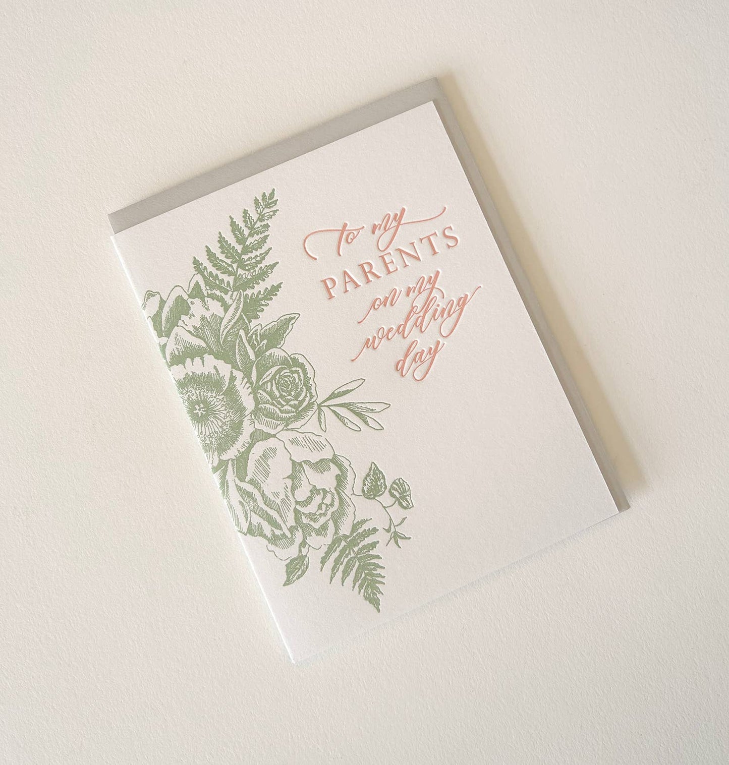 To My Parents On My Wedding Day Letterpress Card