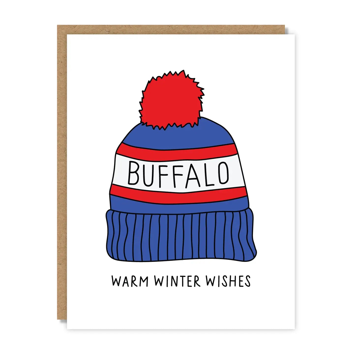 Warm Winter Wishes Buffalo Hat Card