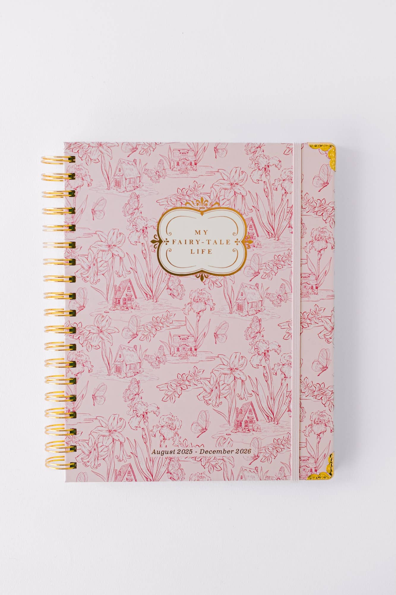 2026 Fairy House Toile 17-Month Large Spiral Planner