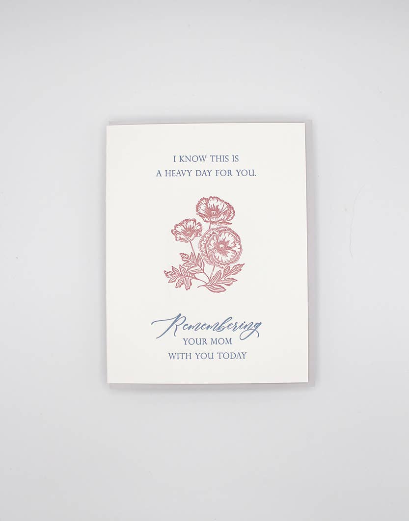 Remembering Your Mom With You Today Letterpress Card