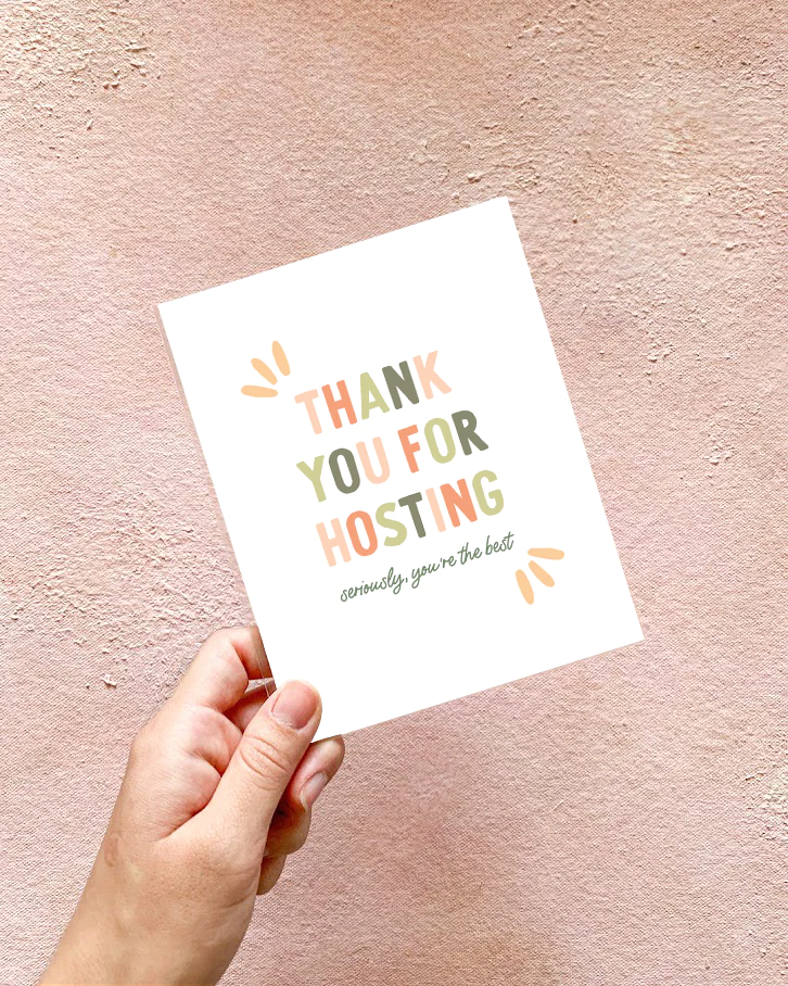 Hosting Thank You Card - Thanksgiving Card & Hostess Card