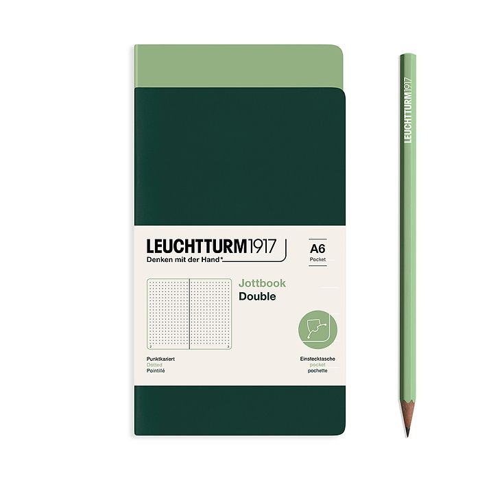 Leuchtturm1917 Pocket Jotbook Duo- Sage and Forest Green Dotted