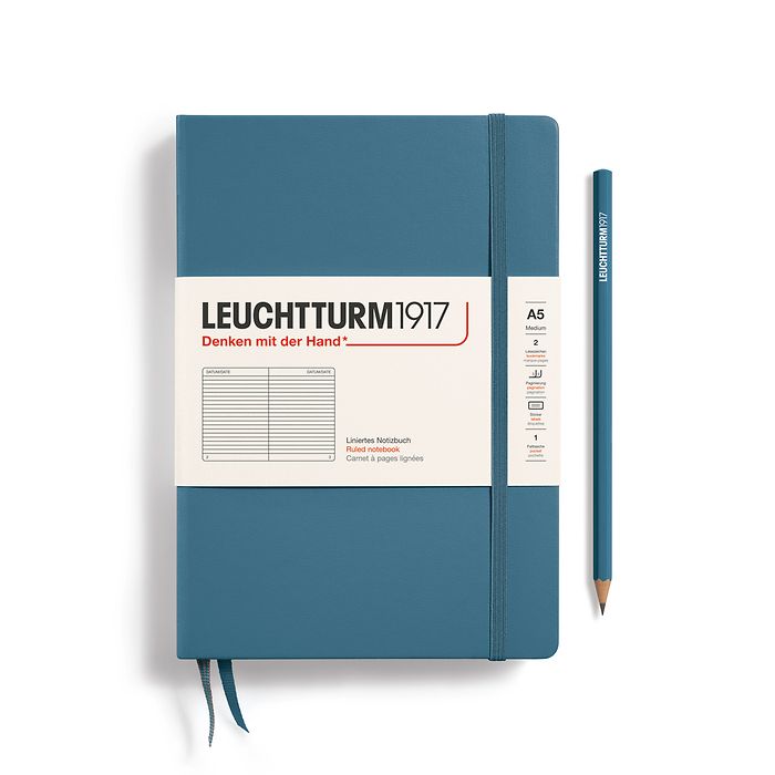 Leuchtturm1917 Medium Notebook- Stone Blue Ruled