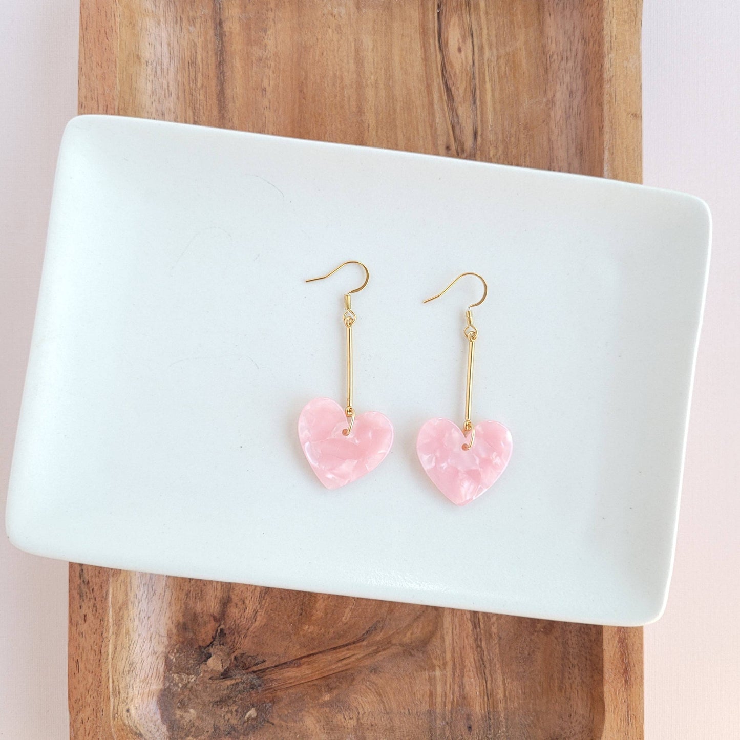Mina Heart Earrings - Pink Earrings