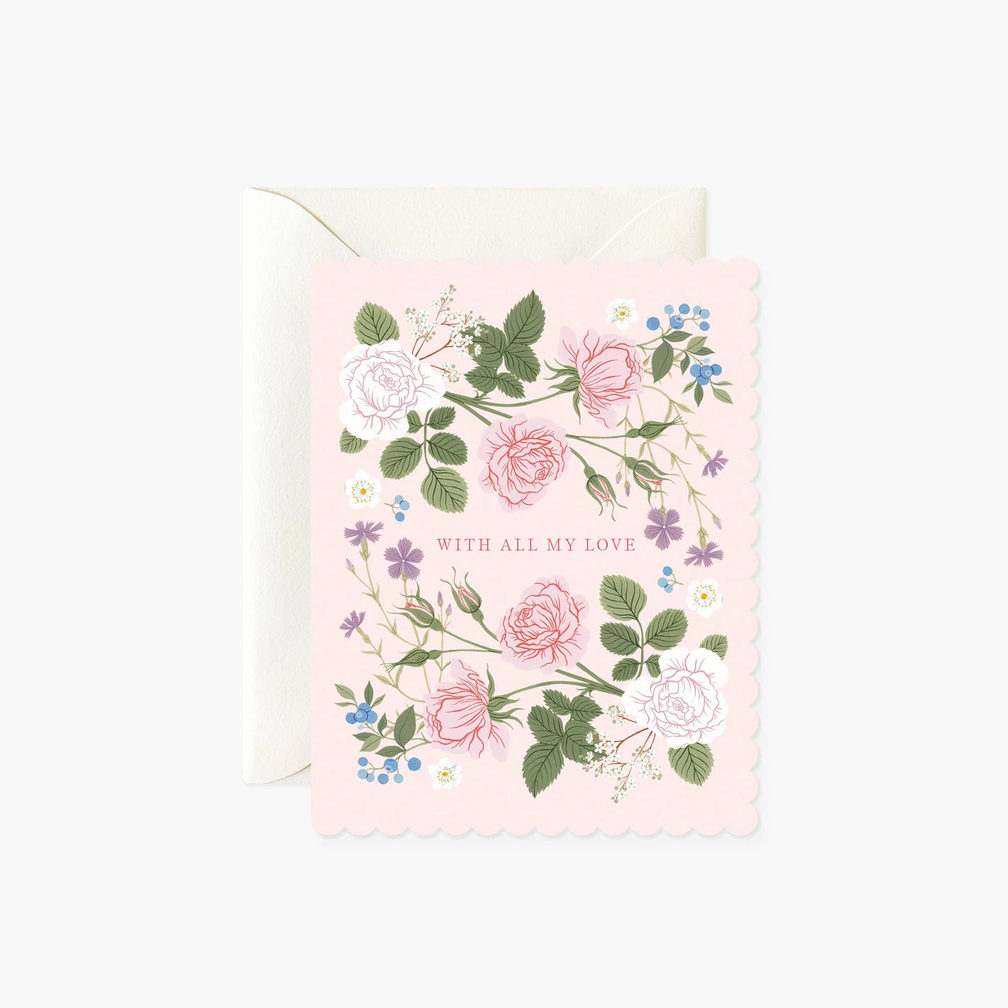 WITH ALL MY LOVE Valentine's Day greeting card