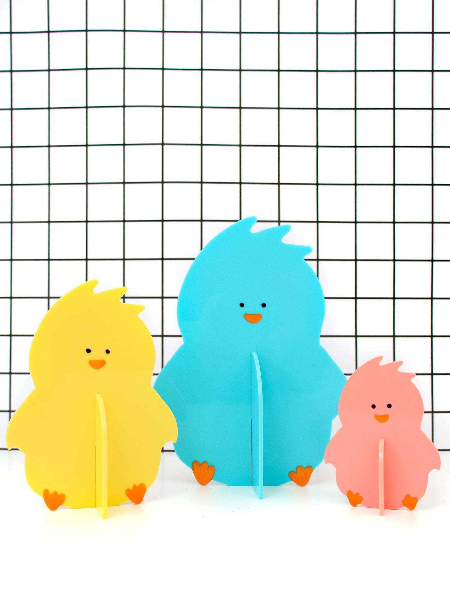 Turquoise Acrylic Chicks Set