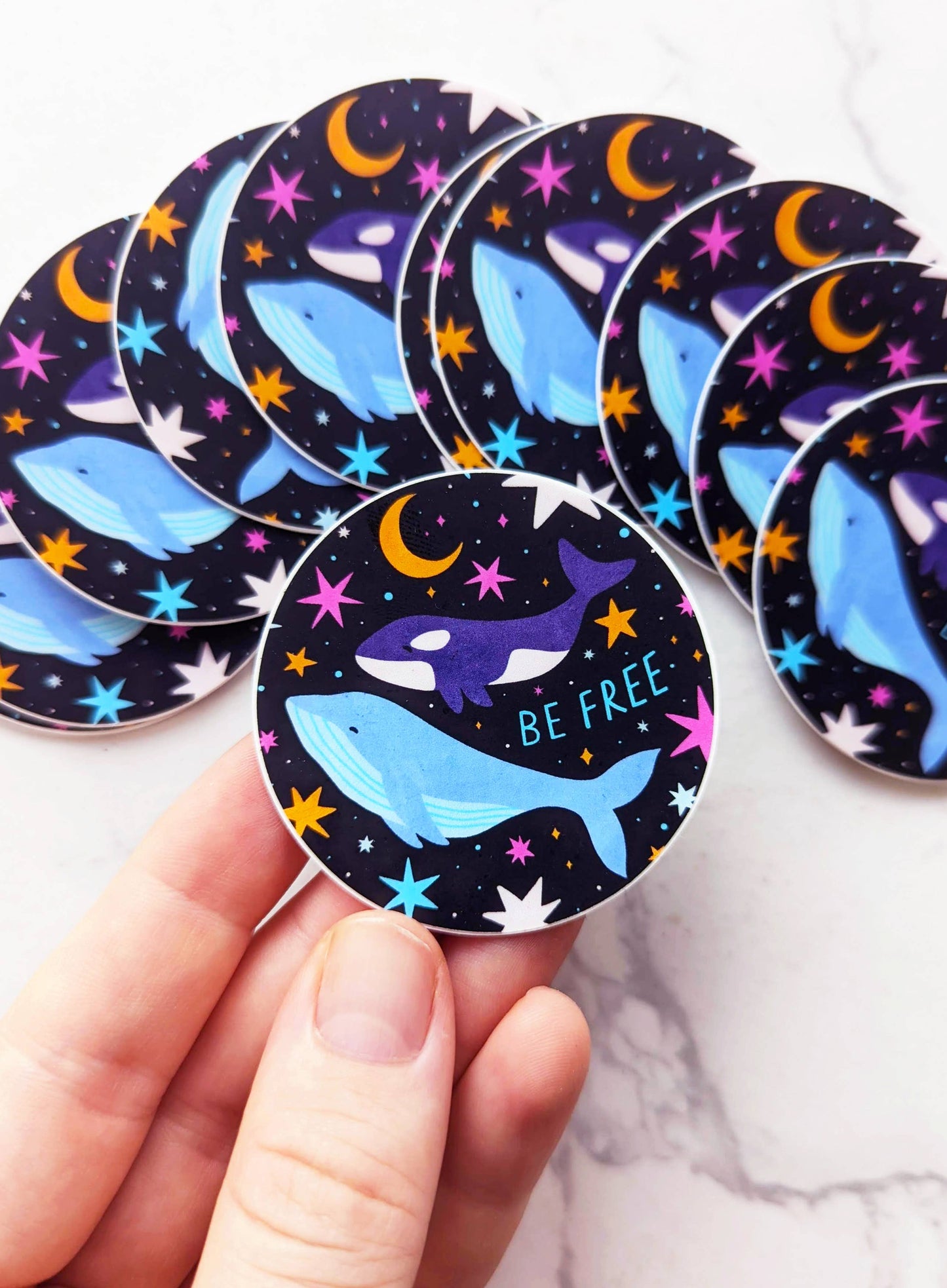 Be Free Celestial Whale Sticker