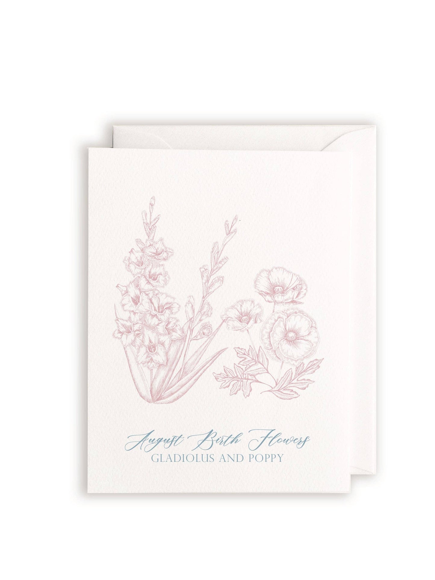 August Birth Flowers Letterpress Card