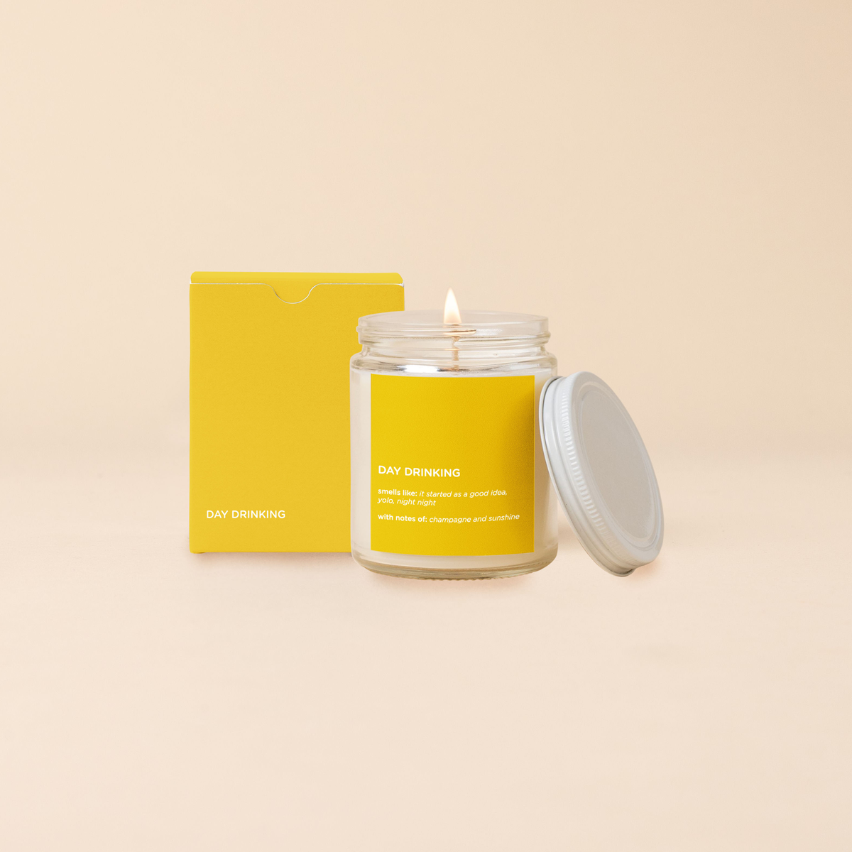 Day Drinking Candle Jar w/Lid