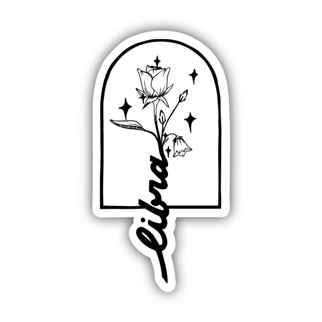 Libra Bluebells & Large Rose Zodiac Sticker