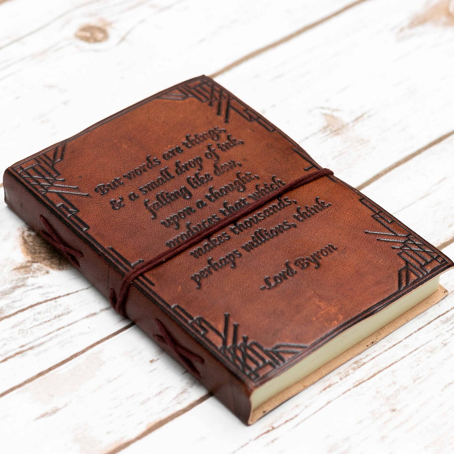 Lord Byron "But Words Are Things" Quote Leather Journal