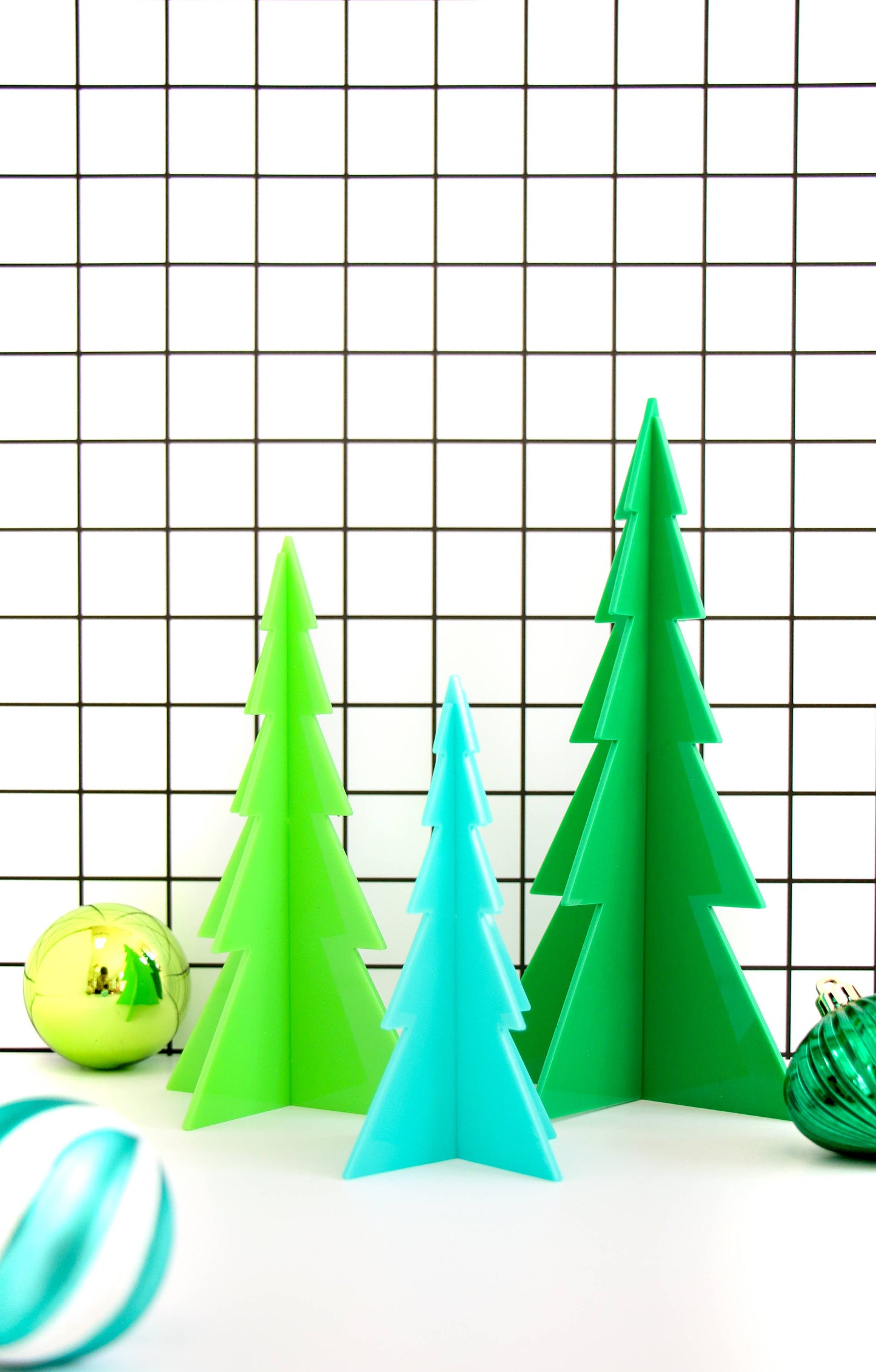 Green and Blue Acrylic Tree Christmas Decor