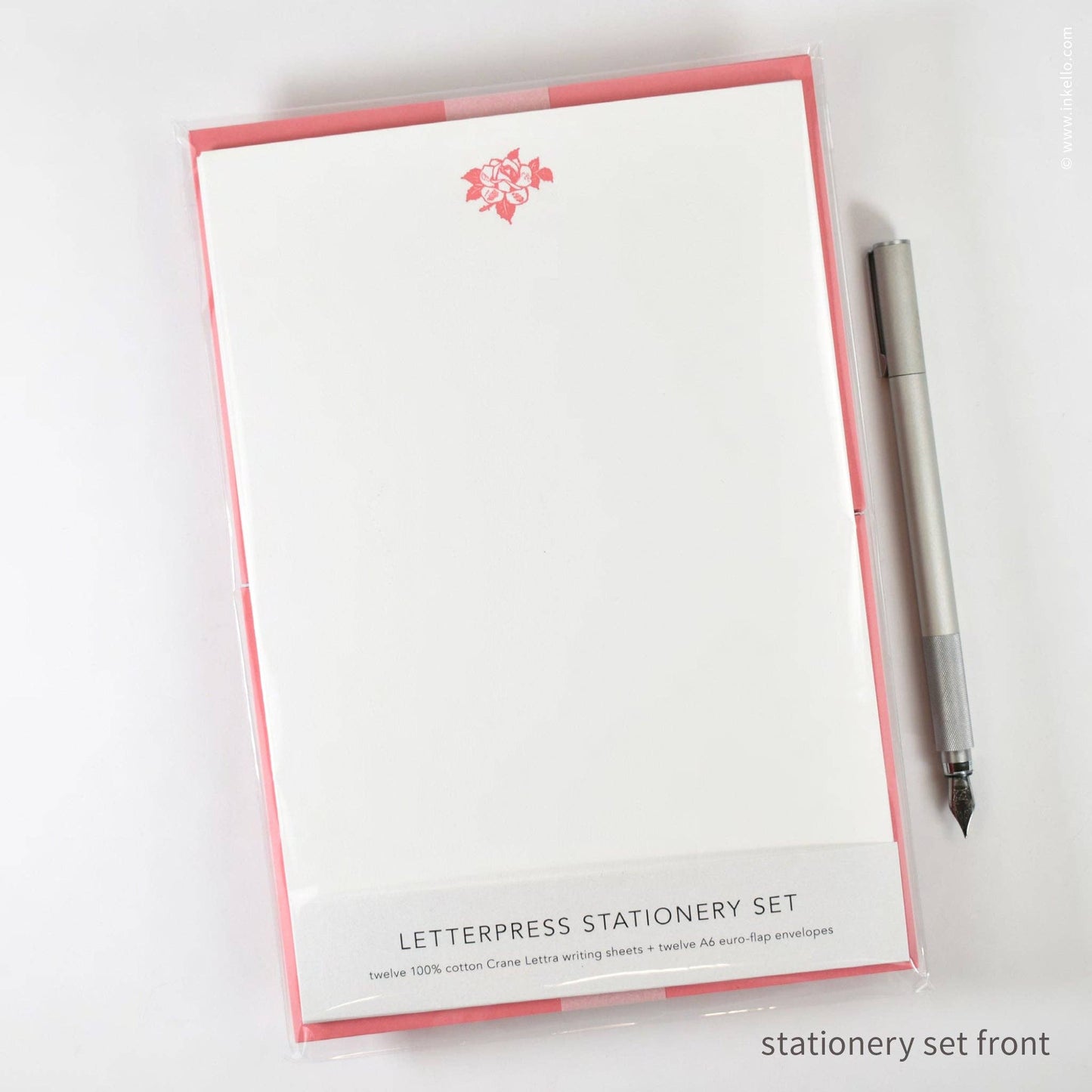 Vintage Pink Rose Stationery Set