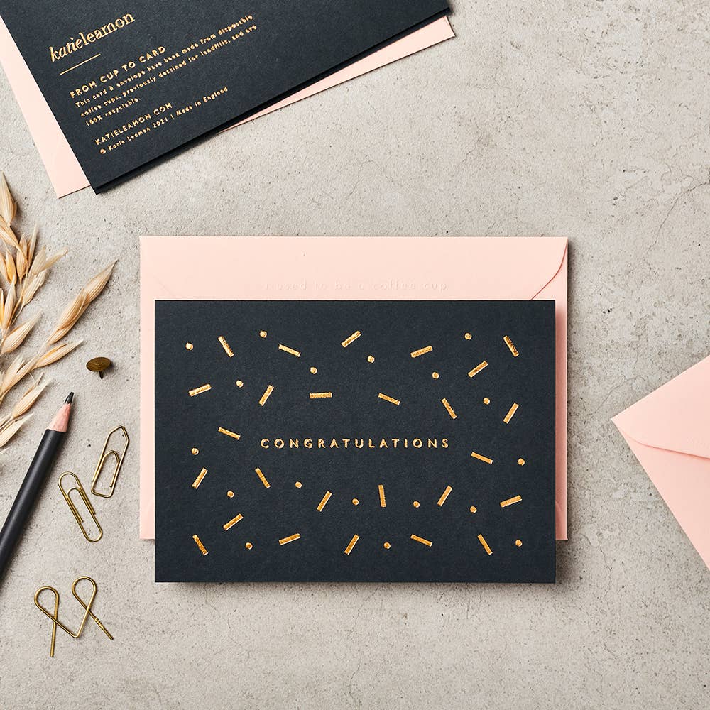 Congrats Confetti Foiled Greeting Card