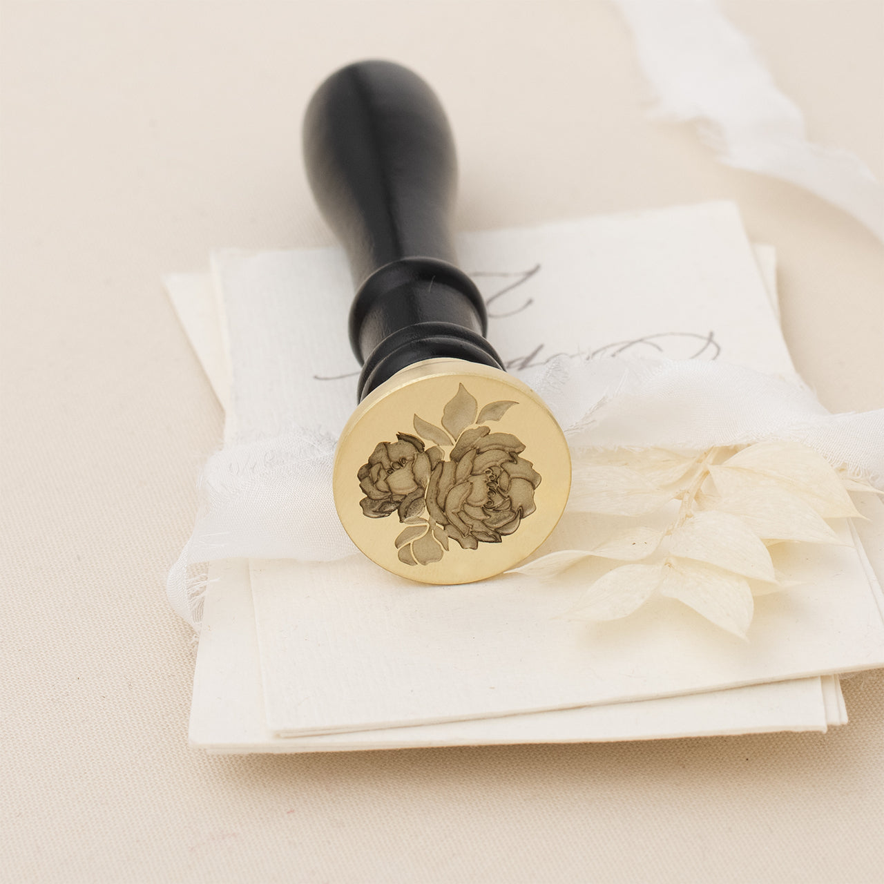 Vintage Peonies 3D Wax Stamp