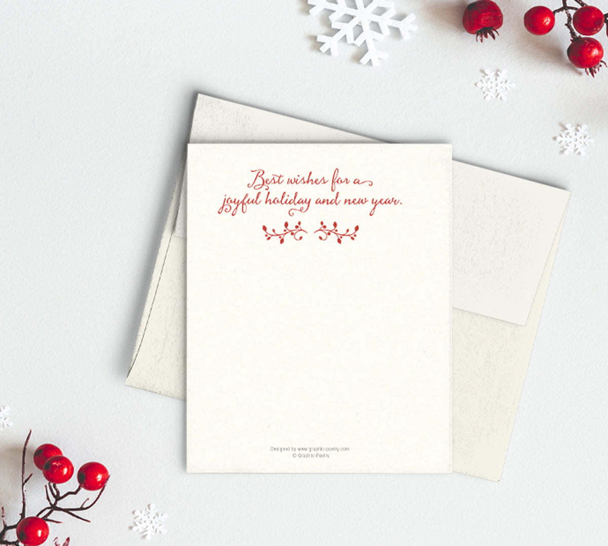 Reindeer Merry & Bright Christmas Holiday 12 pack Flat note cards