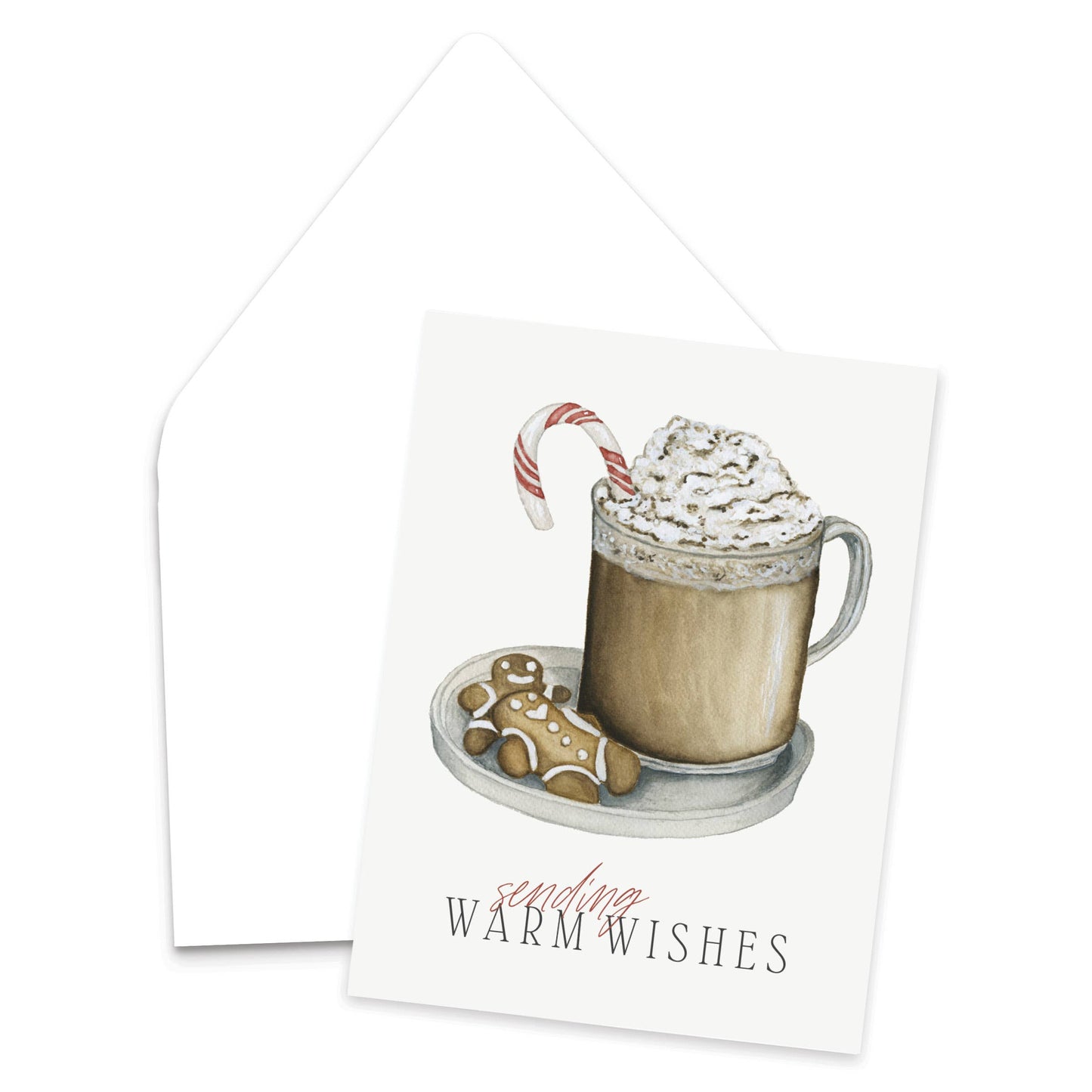Warm Wishes & Cookies | Watercolor Holiday Greeting Card