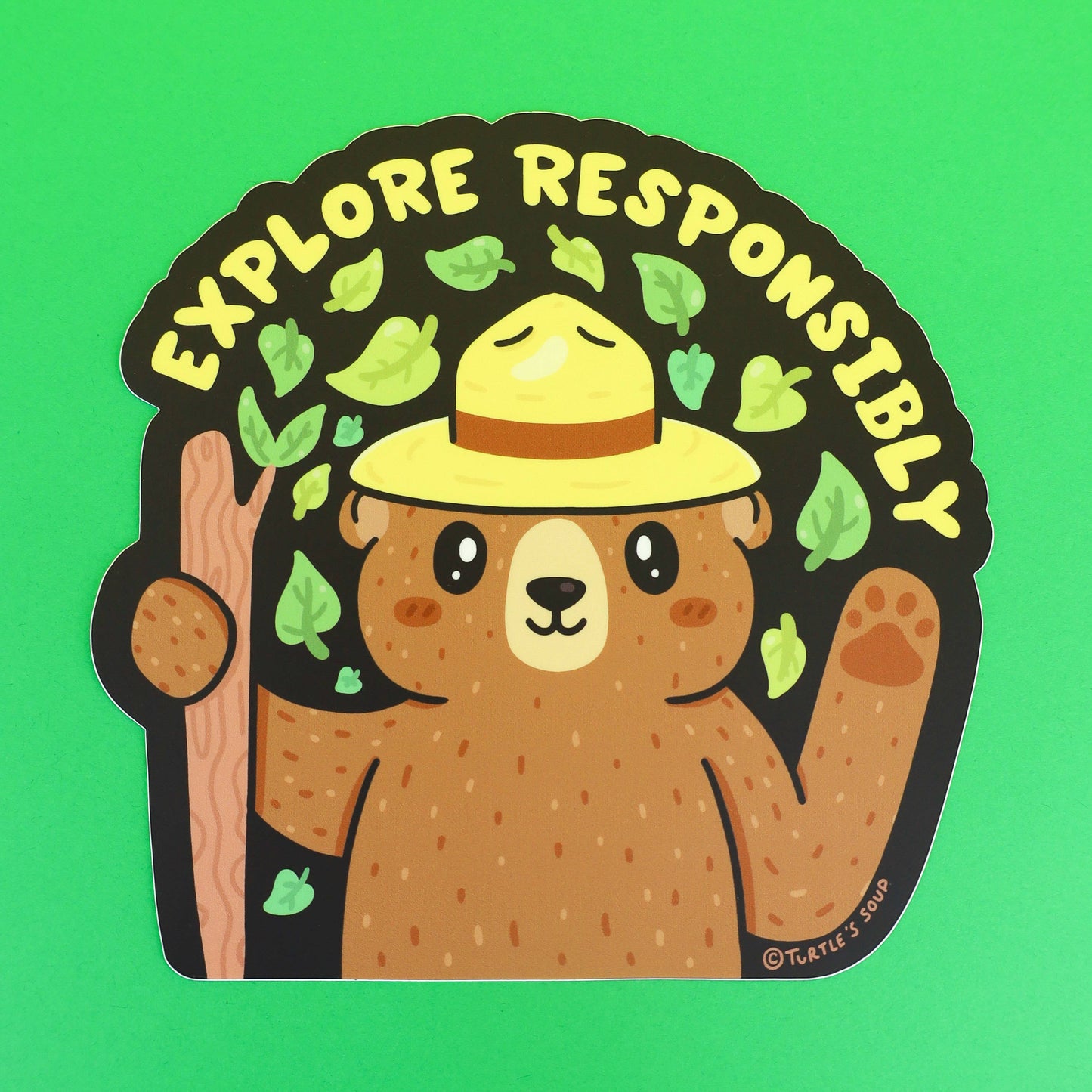 Explore Responsibly Bear Car Sticker