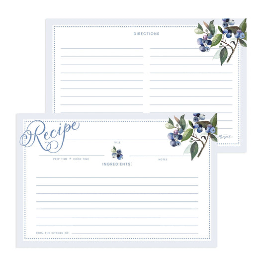 Vintage Blueberry Recipe Cards