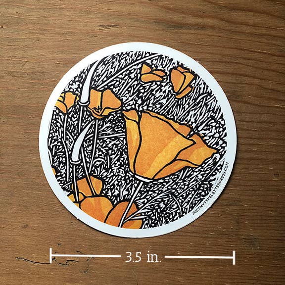 California Poppies STICKER