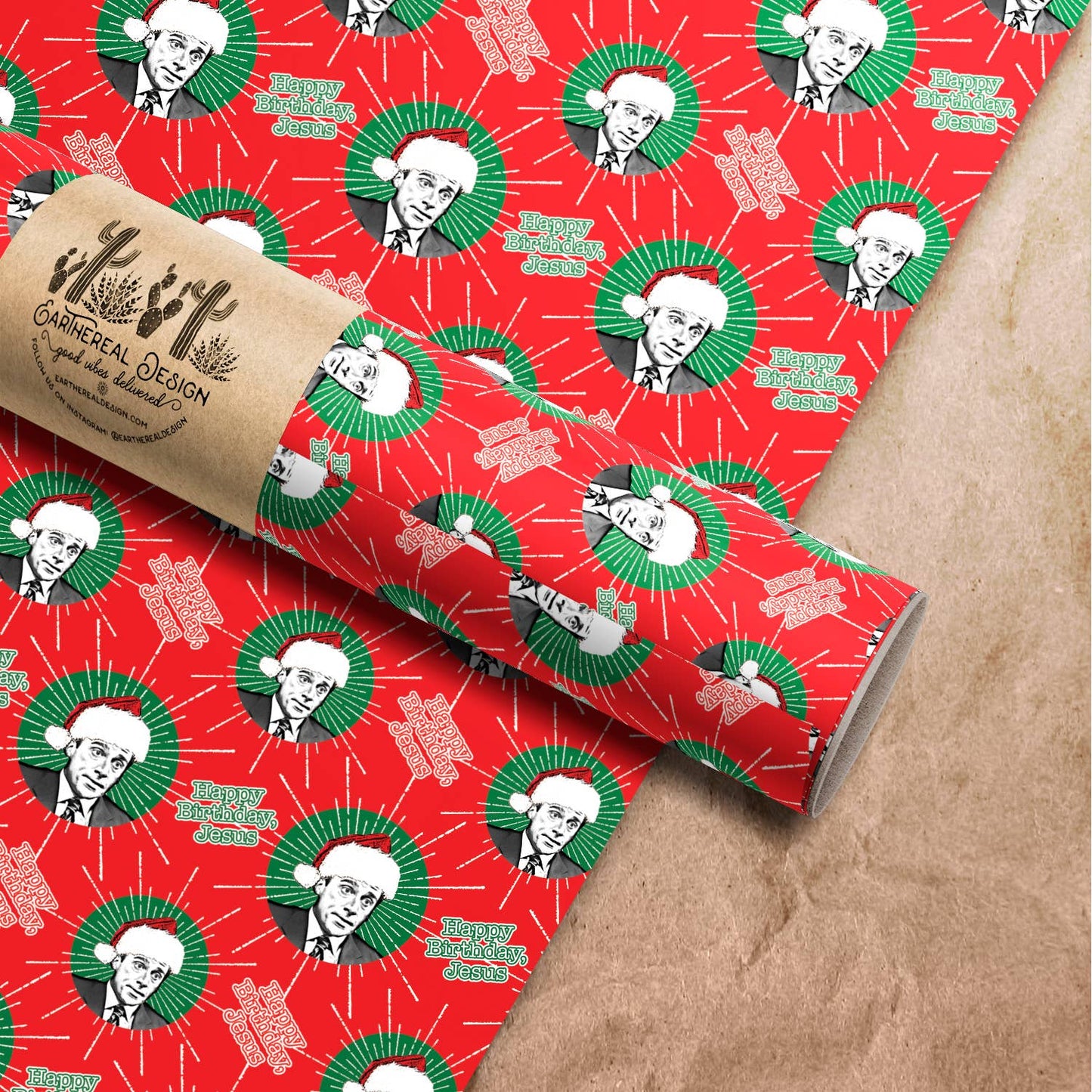 Michael Scott Happy Birthday Jesus Wrapping Paper Sheet