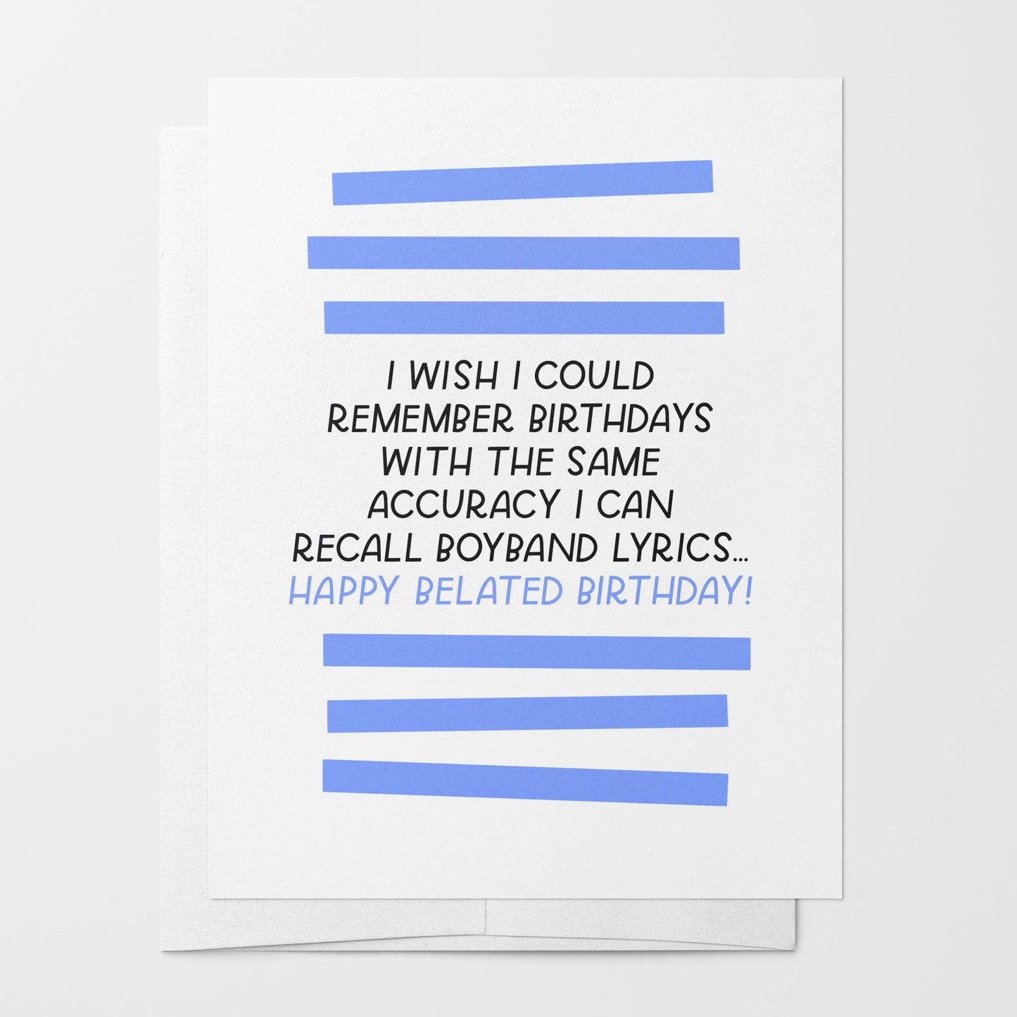 Boyband Lyrics Belated Card