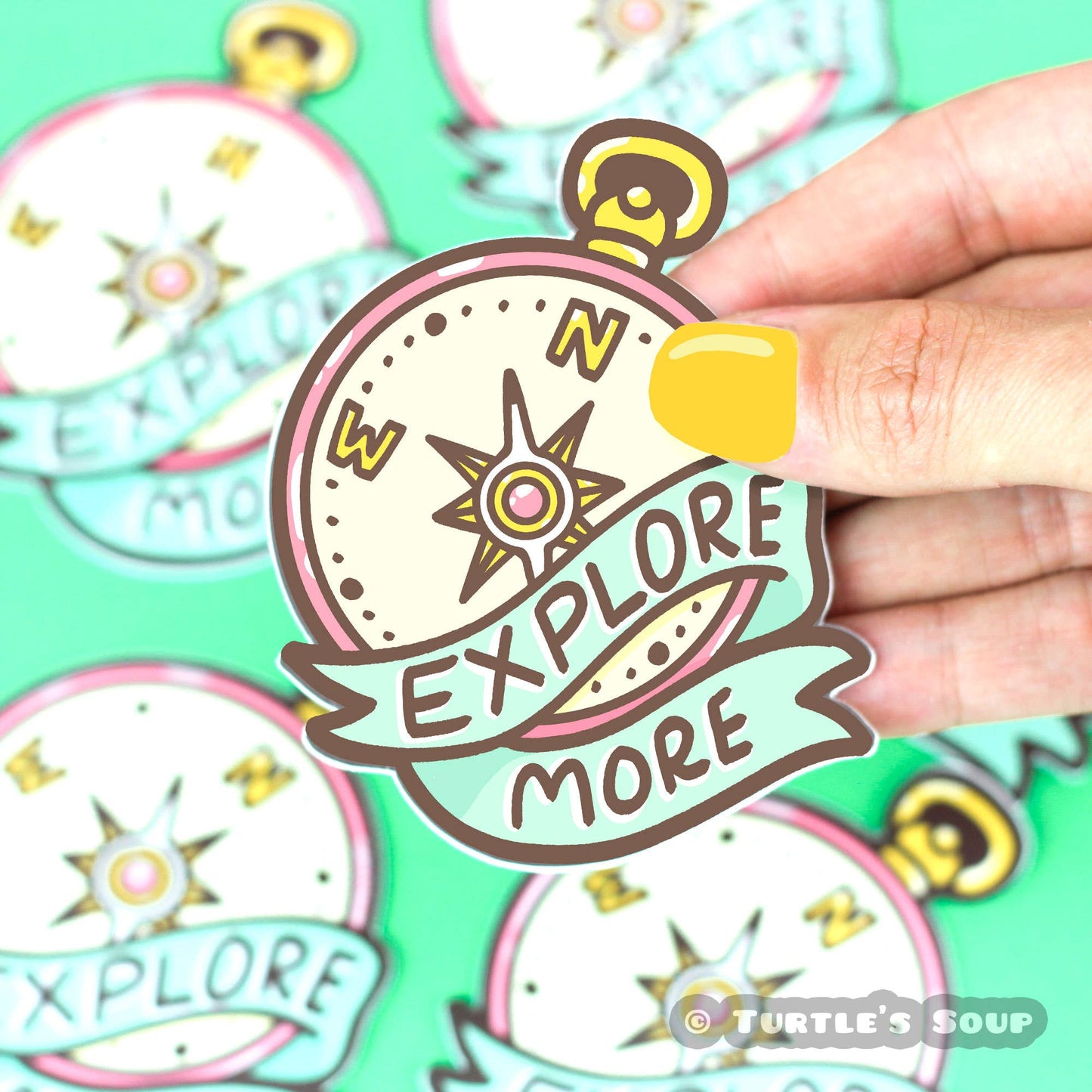 Explore More Compass Follow Your Dreams Vinyl Sticker