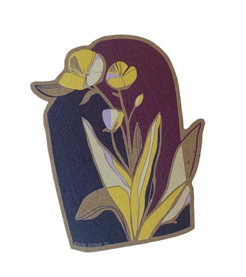 Stained Glass Poppy Sticker